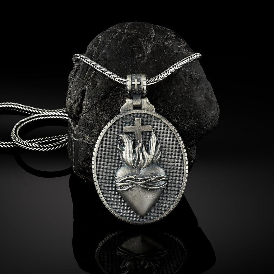 Jesus Sacred Heart Cross Pendant