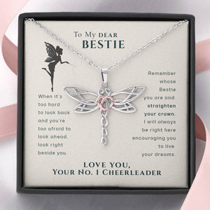 To My Dear Bestie Remember Whose Best You Are Dragonfly Necklace