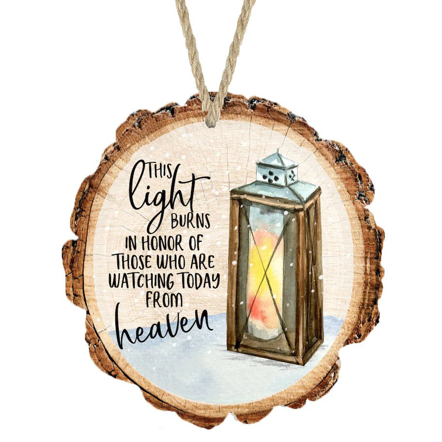 Memorial Christmas Cut Pine Wood Ornament