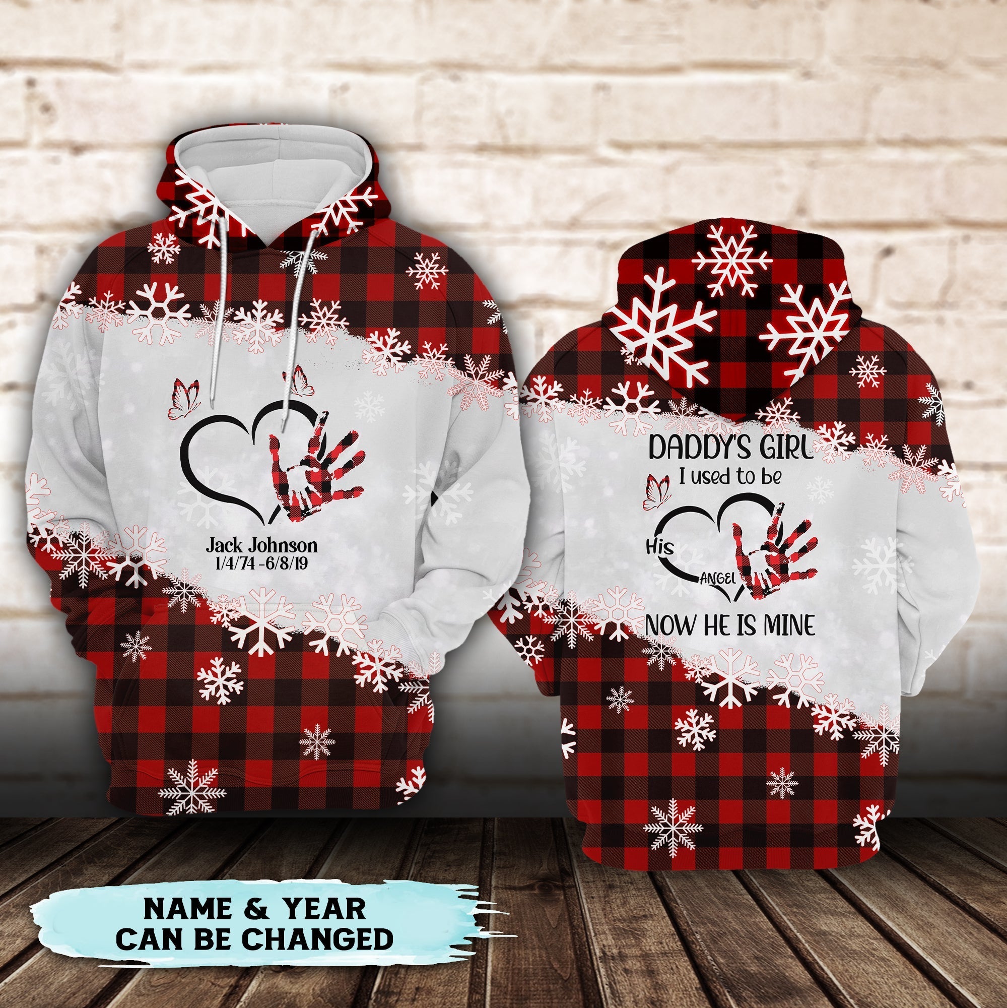 Daddy's Girl - I Used To Be His Angel Personalized All Over Print Hoodie