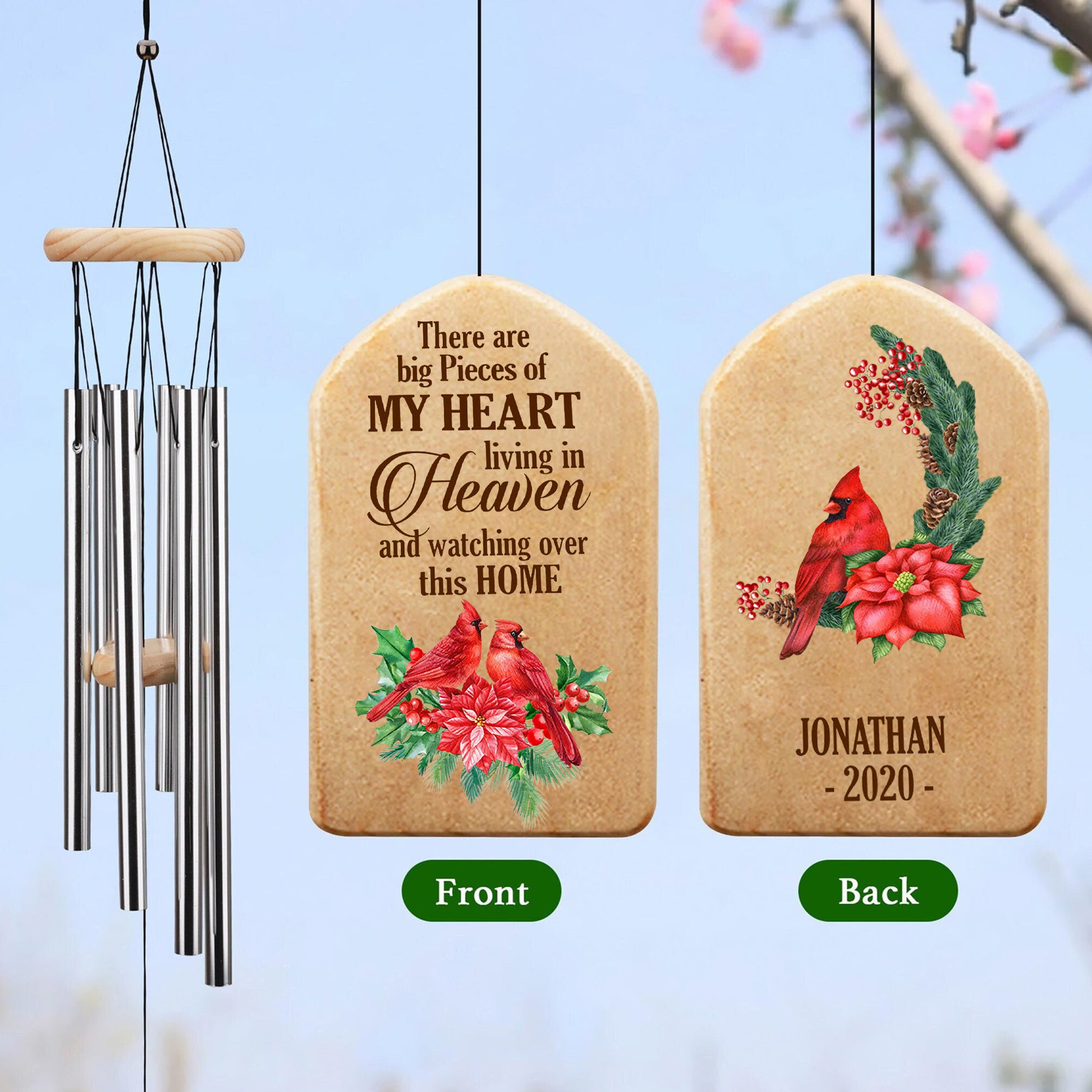 Big Pieces Of My Heart Live In Heaven - Meaningful Personalized Memorial Wind Chimes