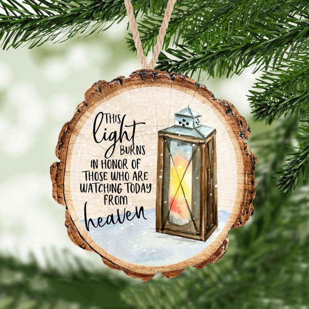 Memorial Christmas Cut Pine Wood Ornament