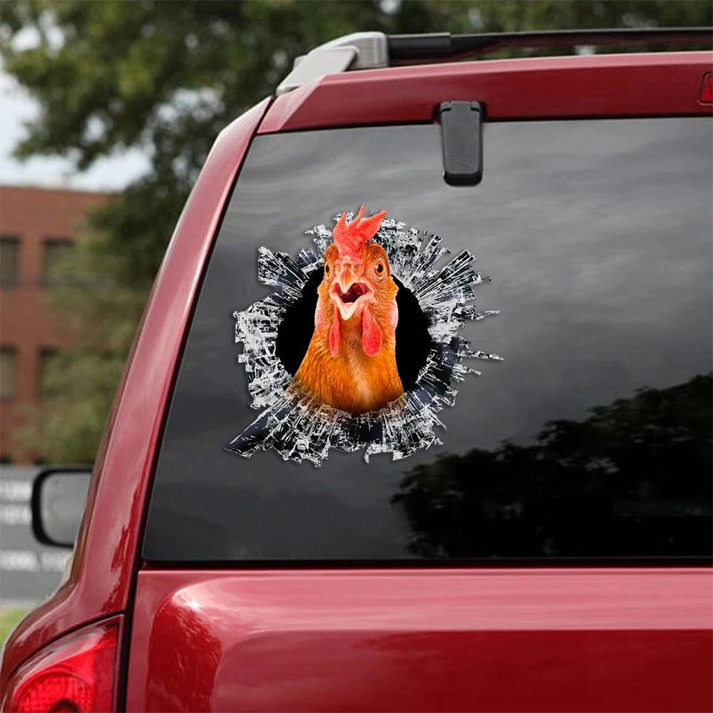 FUNNY CHICKENS WINDOW DECAL
