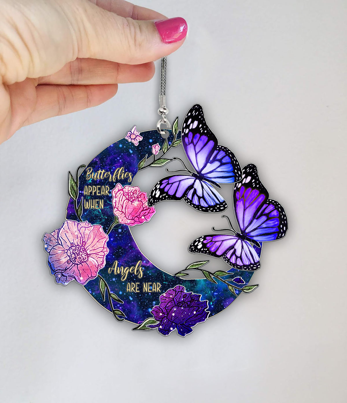 BUTTERFLY MEMORIAL CAR HANGING ORNAMENT