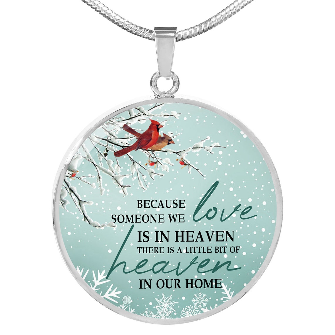 Memorial Cardinal Necklace - Circle Pendant Necklace