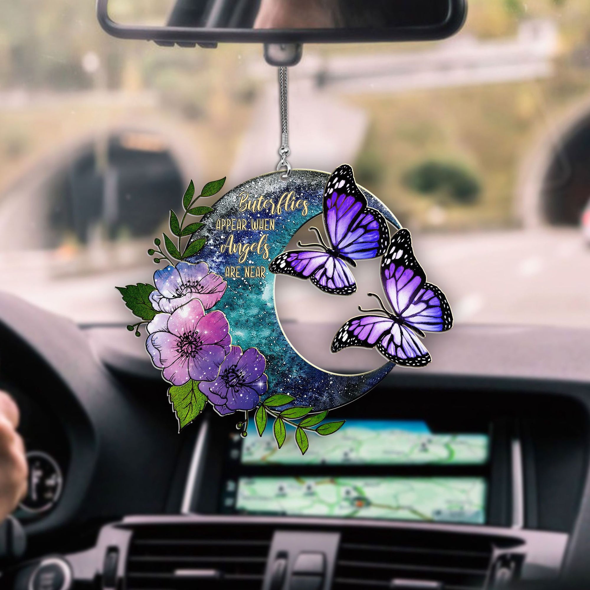 BUTTERFLY MEMORIAL CAR HANGING ORNAMENT
