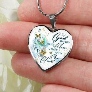 Heart Pendant Necklace-God Has You In His Arms