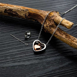 Double Heart Urn Ashes Necklace