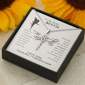 To My Dear Bestie Remember Whose Best You Are Dragonfly Necklace