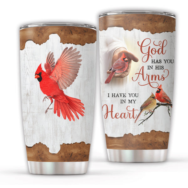 God Has You In His Arms Personalized Tumbler