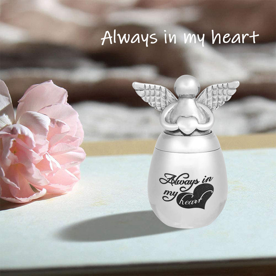 Mini Angel Keepsake Urn for Ashes-Always in My Heart