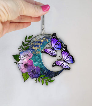 BUTTERFLY MEMORIAL CAR HANGING ORNAMENT
