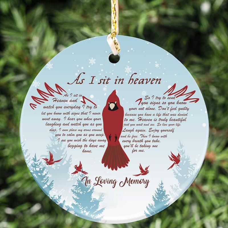 As i sit in heaven Circle Ornament (Porcelain)
