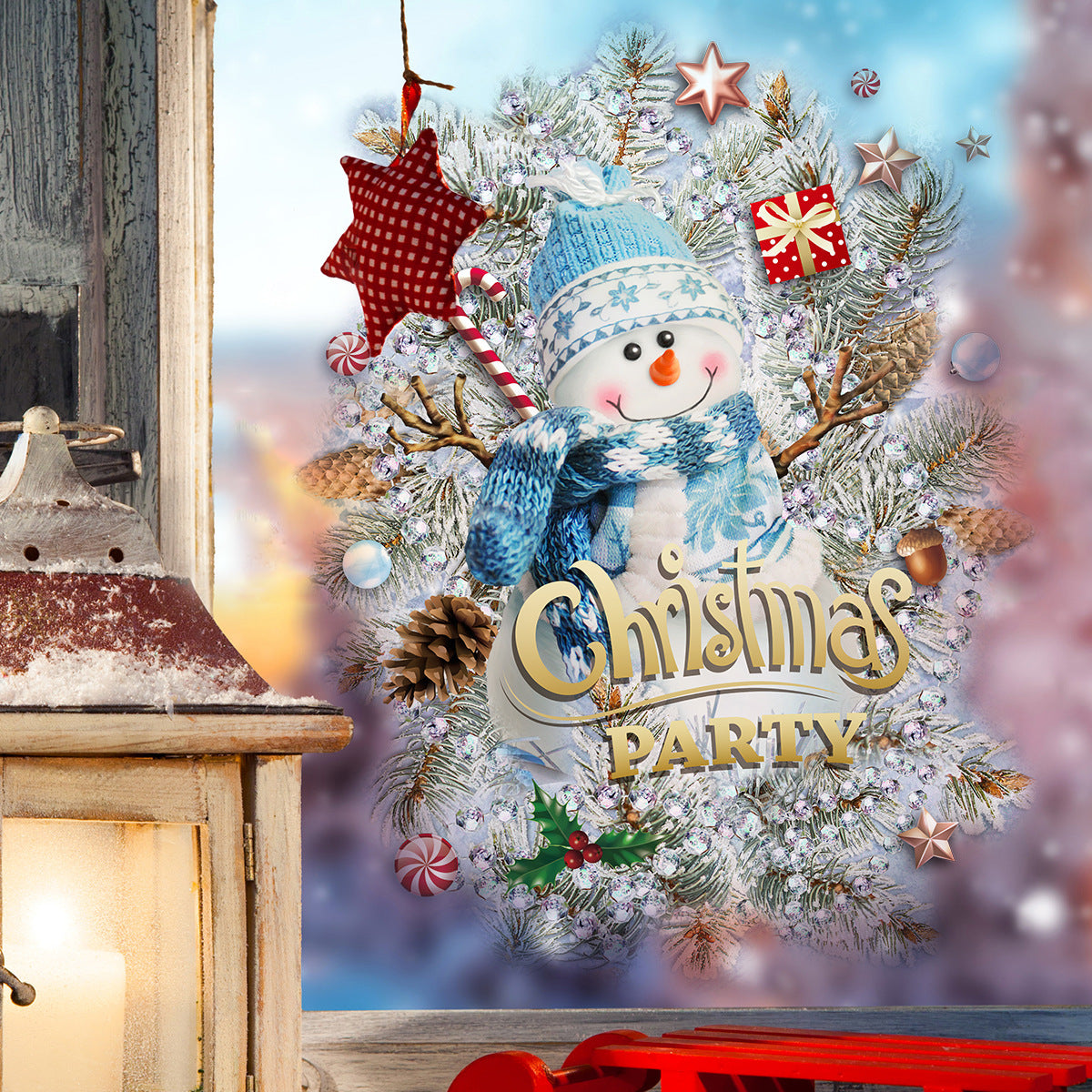 Snowman Merry Christmas Sticker