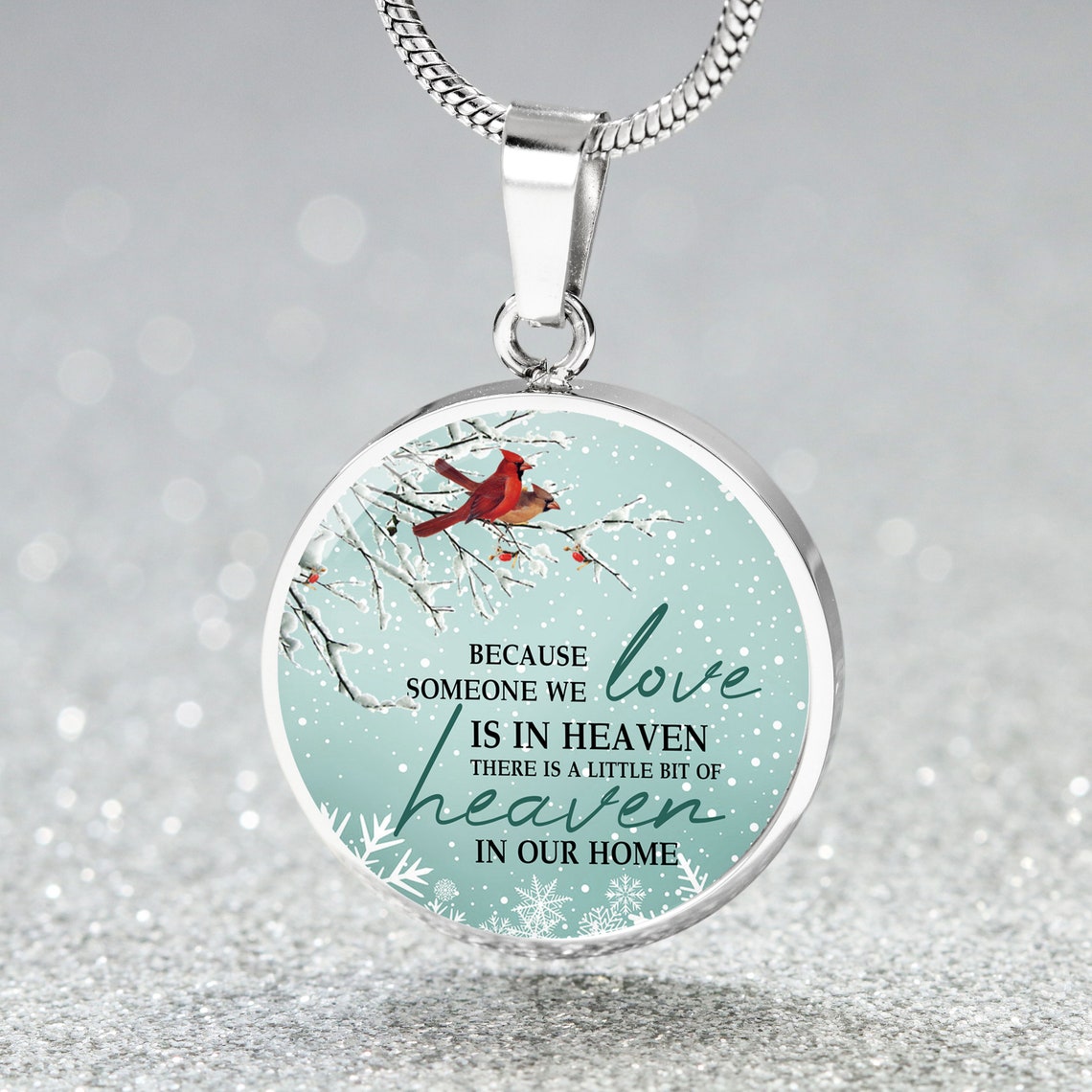 Memorial Cardinal Necklace - Circle Pendant Necklace