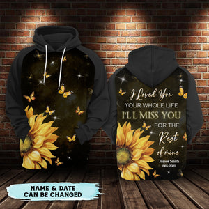 I'll Miss You For The Rest of Mine Personalized All Over Print Hoodie