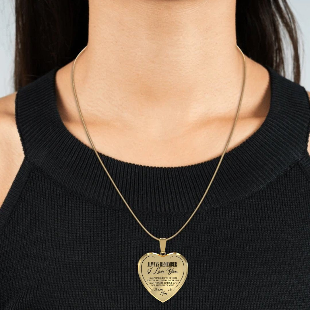 Always Be There (Love Mom) Heart Necklace