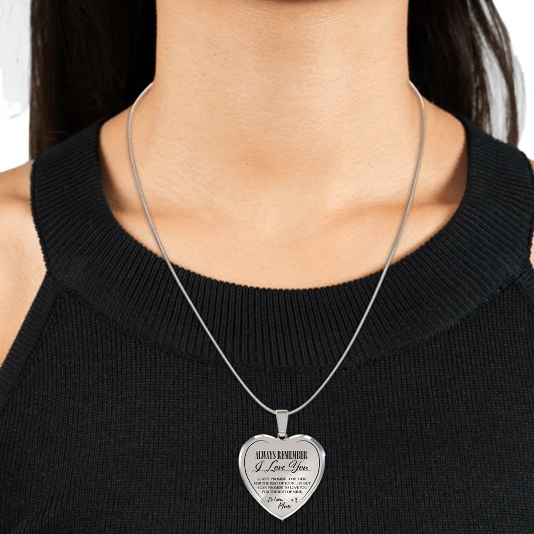 Always Be There (Love Mom) Heart Necklace