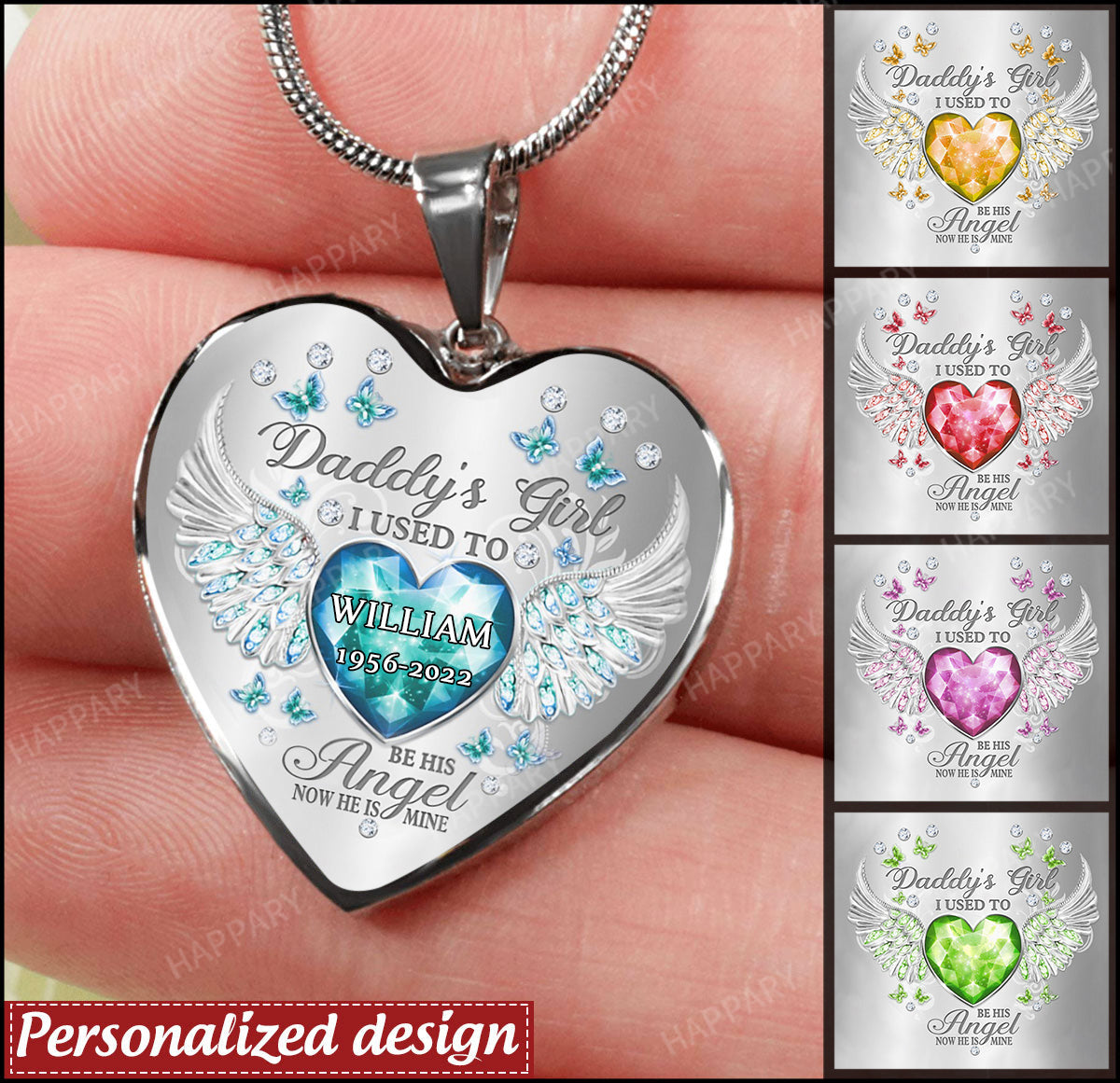 Daddy's Girl - I Used To Be His Angel Personalized Memorial Necklace