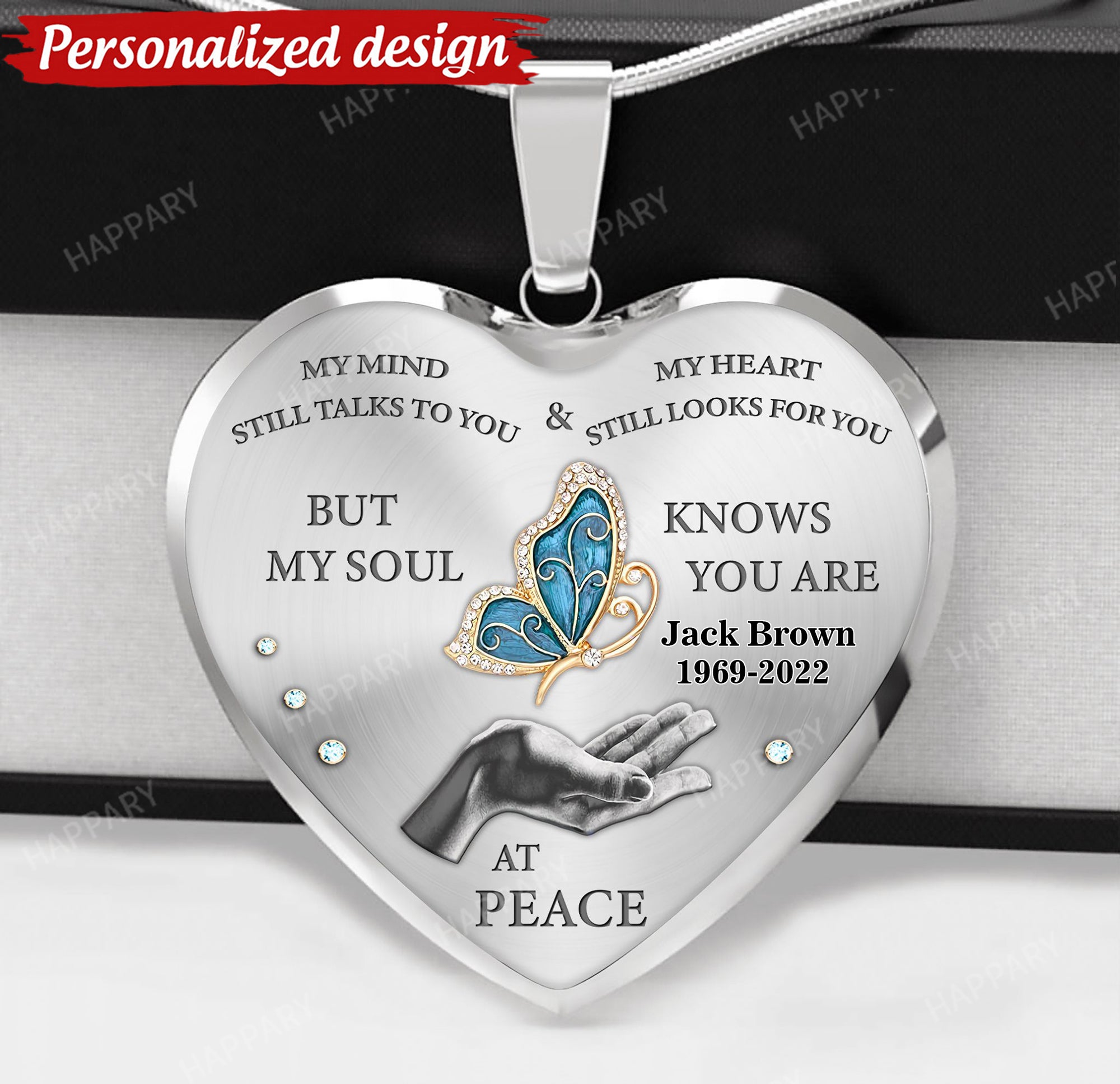 Personalized My Mind Still Talks To You Memorial Gift Necklace