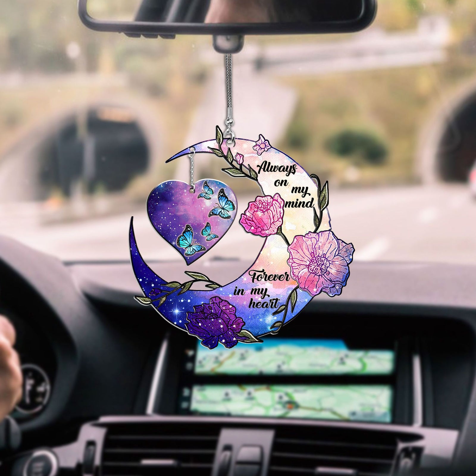 BUTTERFLY MEMORIAL CAR HANGING ORNAMENT