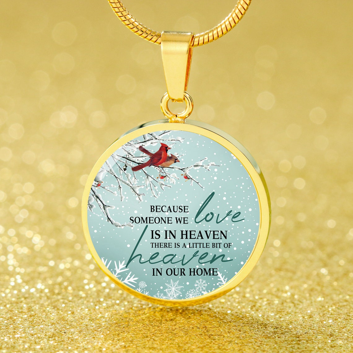 Memorial Cardinal Necklace - Circle Pendant Necklace