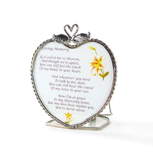 Heart Candle Holder in Loving Memory Poem