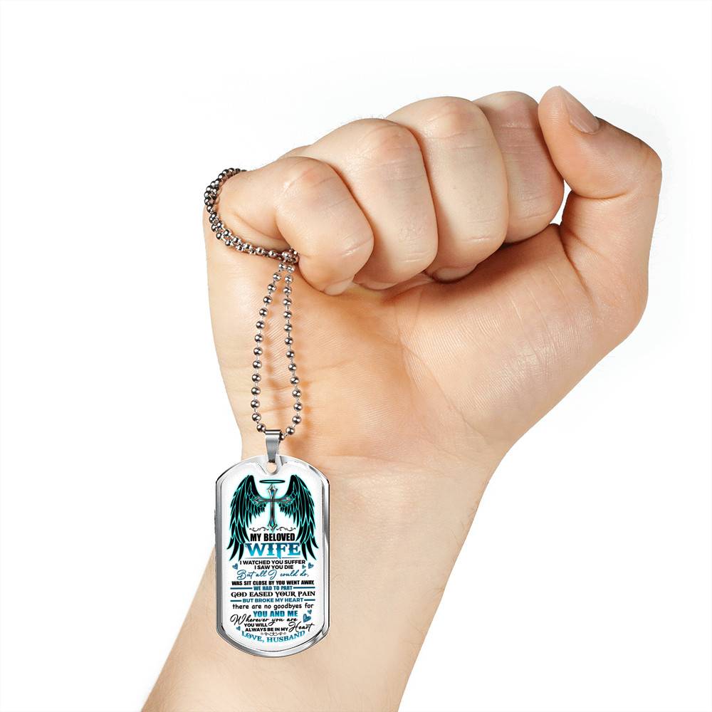 My Beloved Wife from Husband Dog Tag Necklace