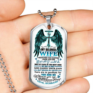 My Beloved Wife from Husband Dog Tag Necklace