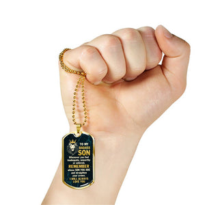 Lion To My Badass Son Dog Tag Necklace