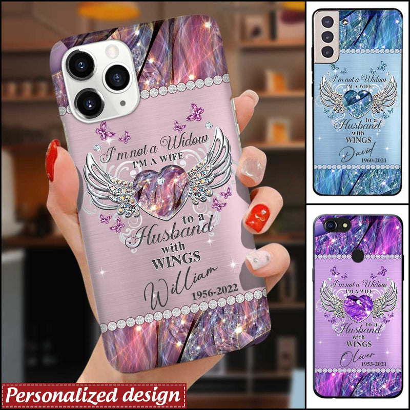 Memorial Butterfly My Husband Has Wings Personalized Phone case