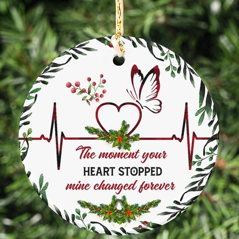 The moment your heart stopped Circle Ornament (Porcelain)