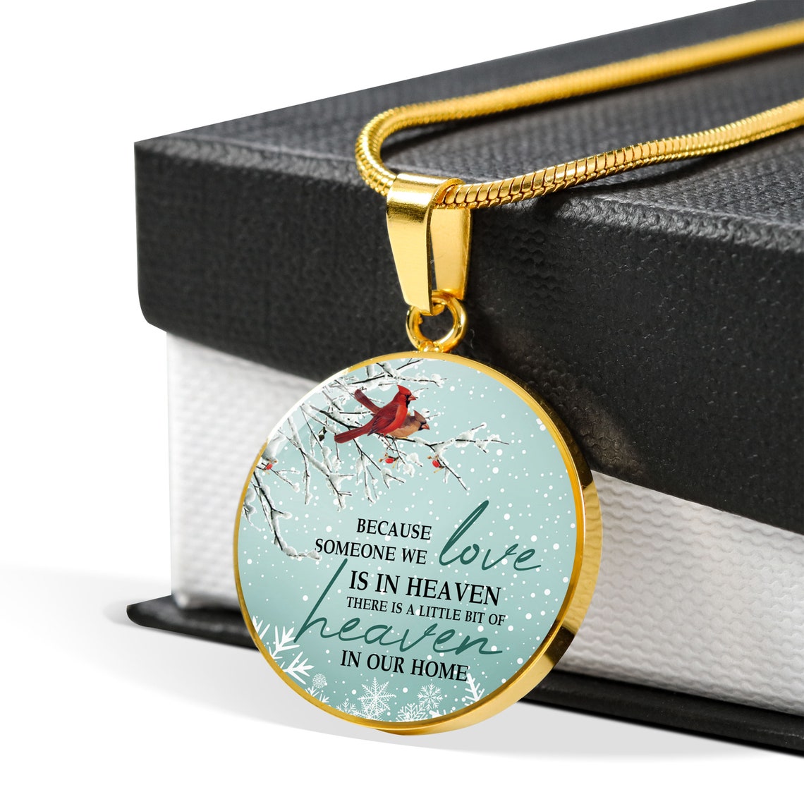 Memorial Cardinal Necklace - Circle Pendant Necklace