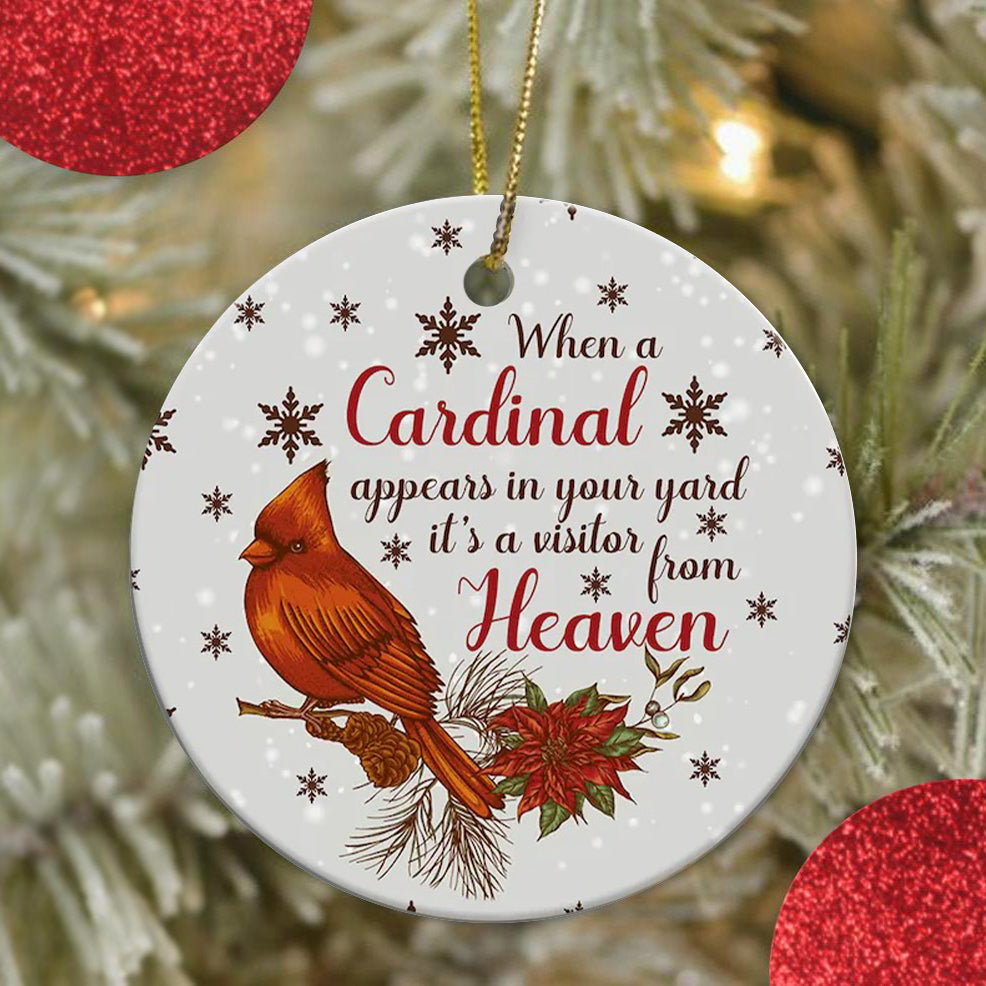 Cardinal A Visitor From Heaven Memorial Ornament (Porcelain)