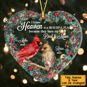 Heaven Is A Beautiful Place Heart Acrylic Ornament