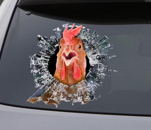 FUNNY CHICKENS WINDOW DECAL