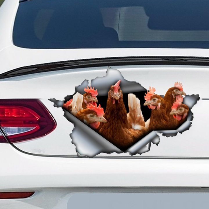 FUNNY CHICKENS WINDOW DECAL
