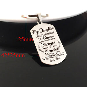 DAUGHTER DAD - BRAVER - KEY CHAIN