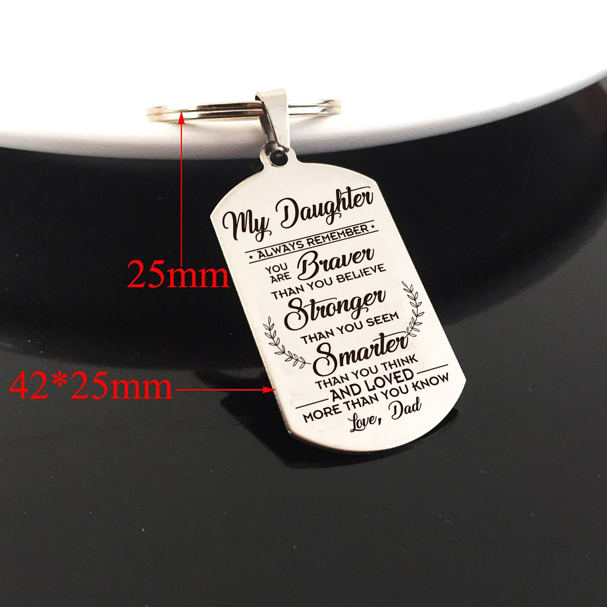 TO MY DAUGHTER - BRAVER - KEYCHAIN