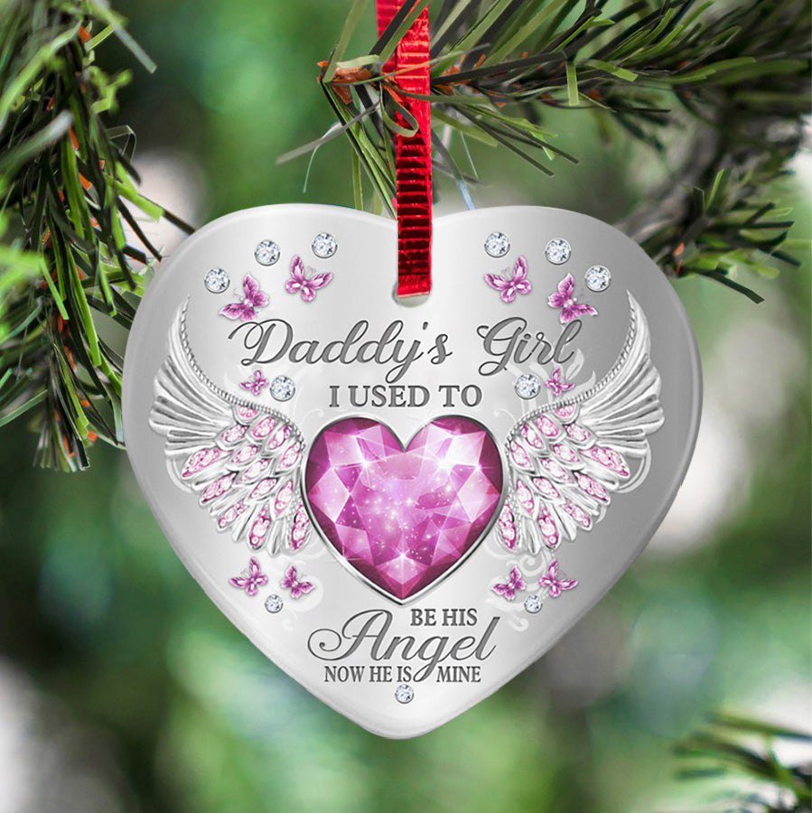 Daddys Girl Heart Ornament (Porcelain)