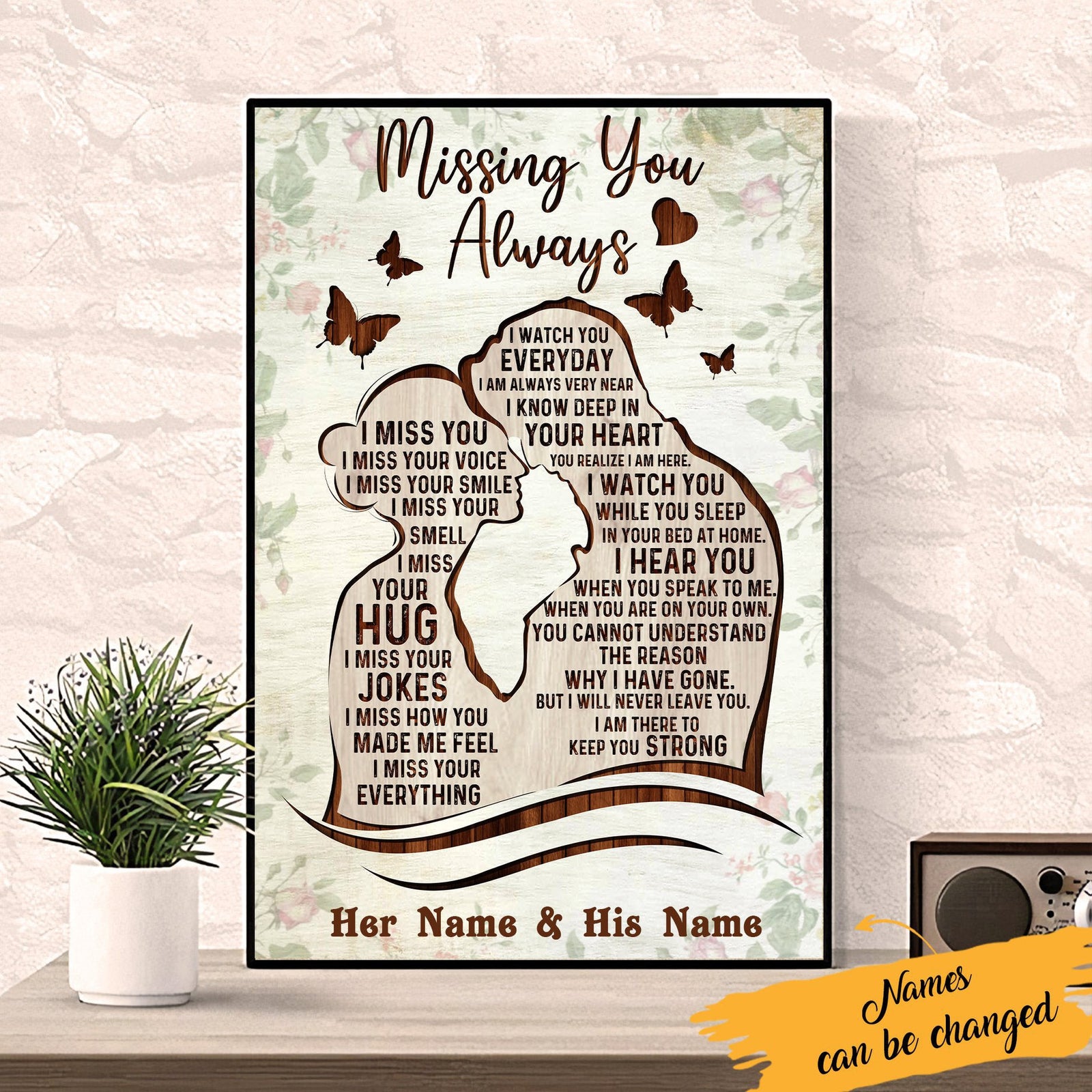 I Miss Your Voice I Miss You Smile - Personalized Horizontal Poster