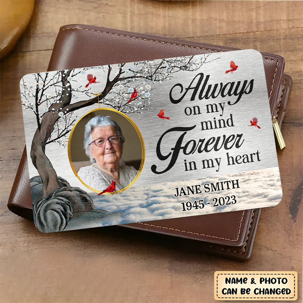 I'm Always By Your Side - Memorial Personalized Custom Aluminum Wallet Card