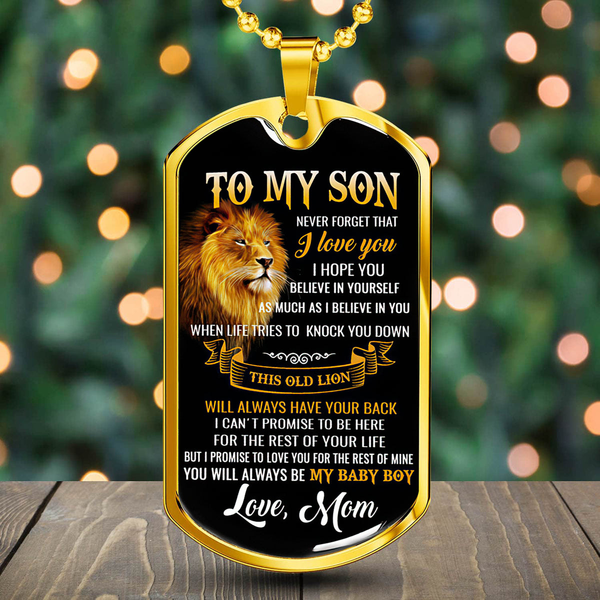 Lion To My Son Dog Tag Necklace