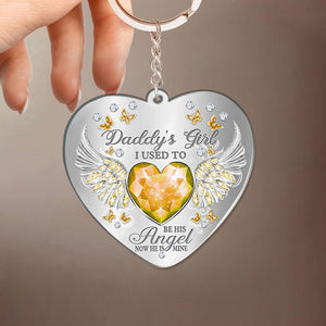 Daddy's Girl Birthstone Heart Acrylic Keychain