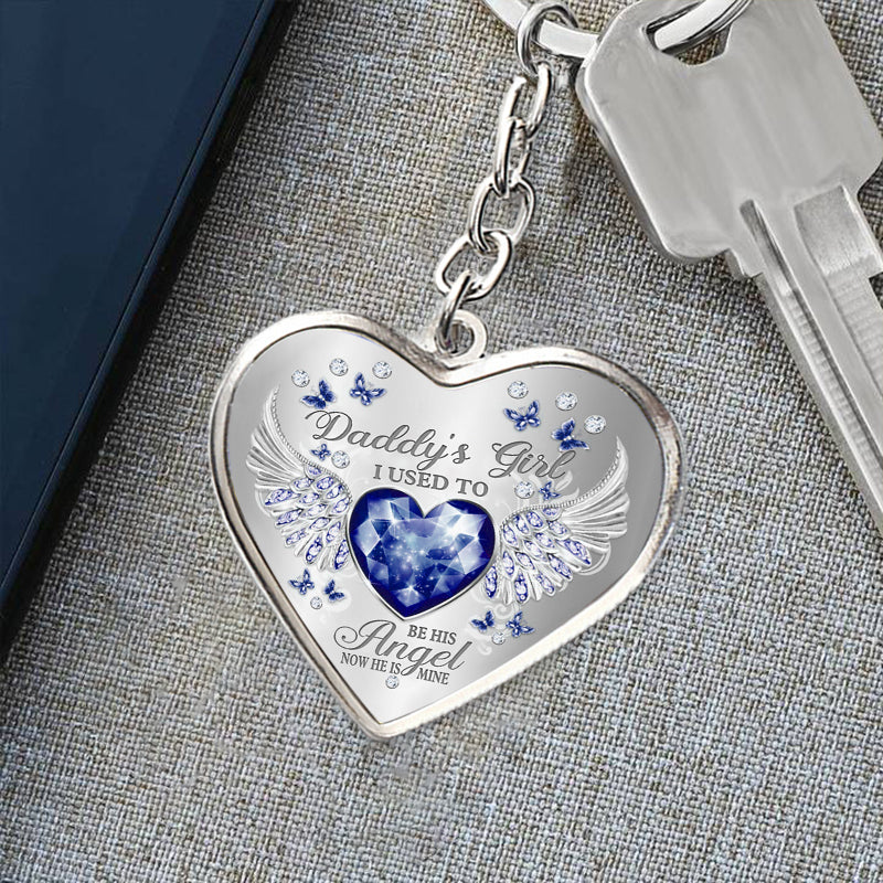 Daddy's Girl Birthstone Heart Keychain