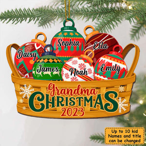 Gift For Grandma Christmas Basket Personalized Ornament