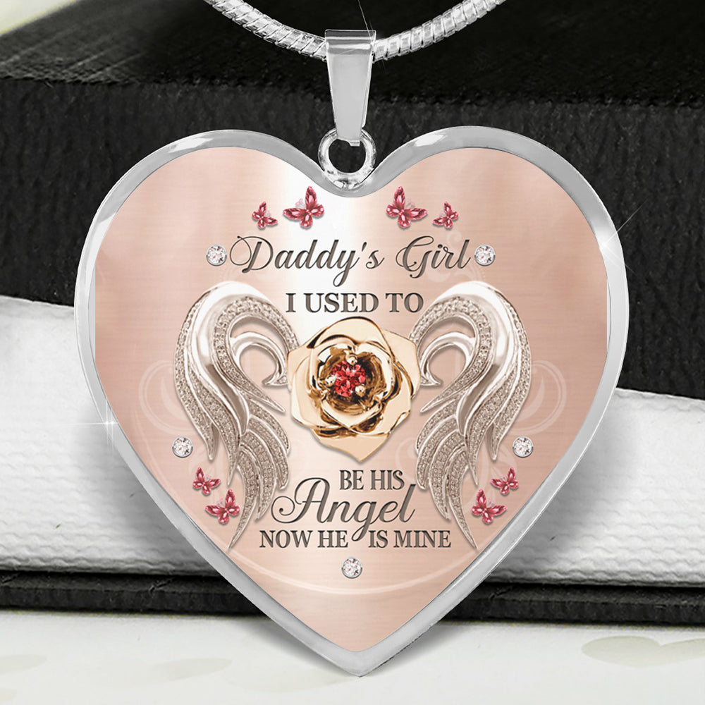 Daddy's Girl Rose Heart Necklace