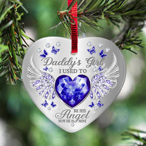 Daddys Girl Birthstone Heart Ornament (Porcelain)