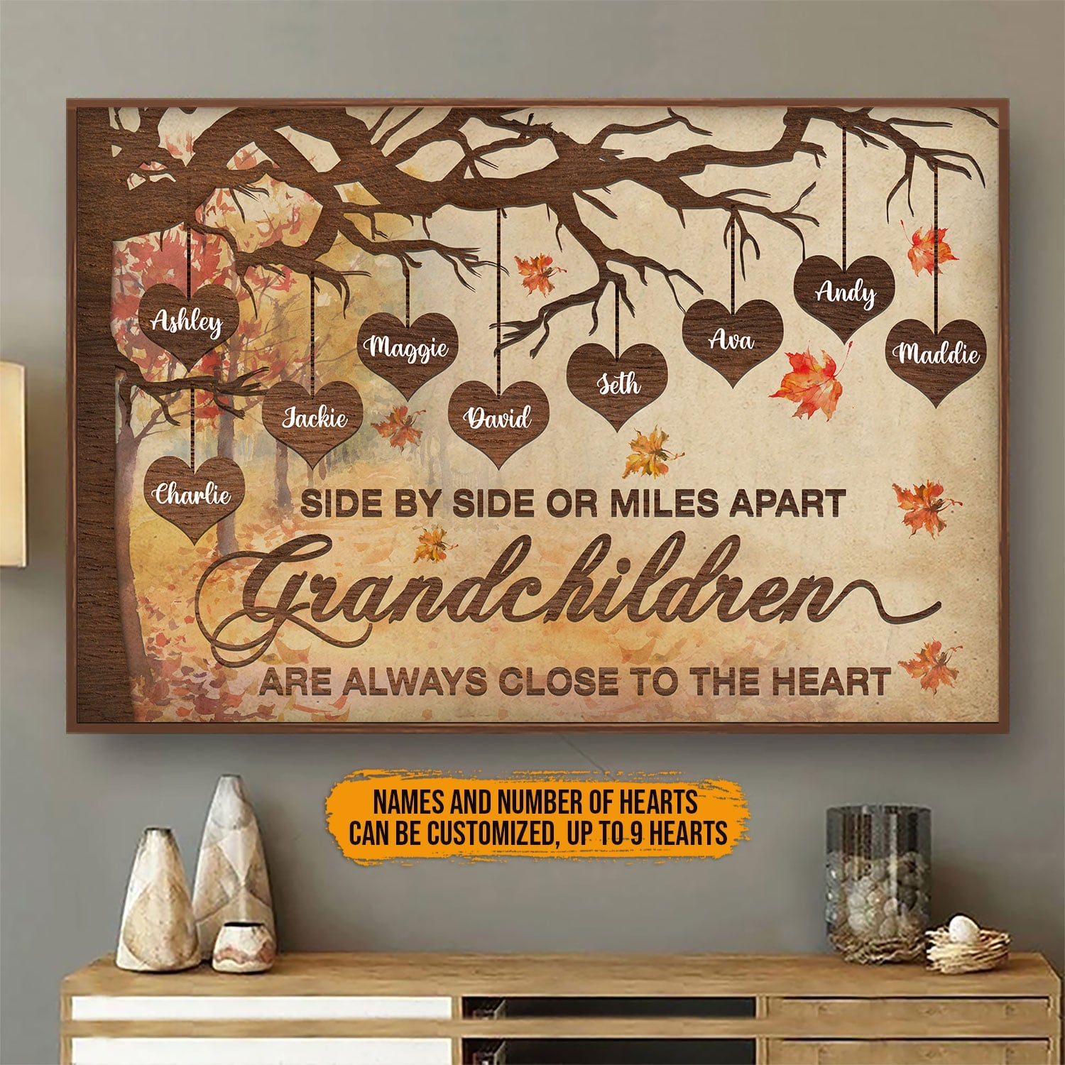 Grandchildren Always Close To The Heart - Gift For Grandparents - Personalized Custom Poster