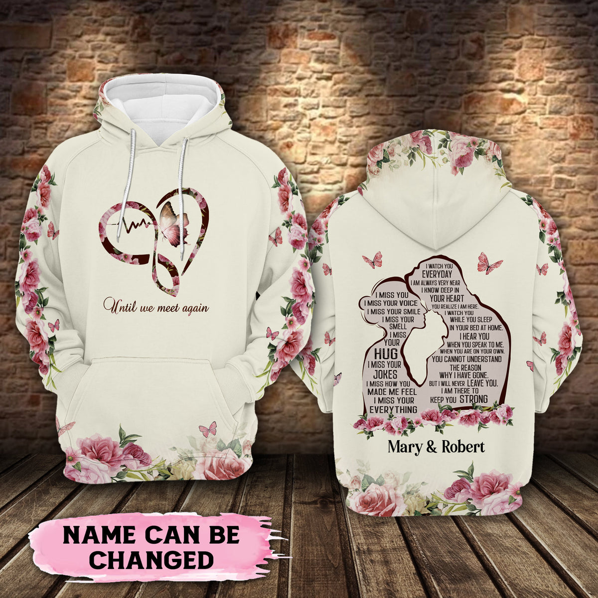 I Miss Your Voice I Miss You Smile Personalized All Over Print Hoodie